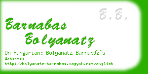 barnabas bolyanatz business card